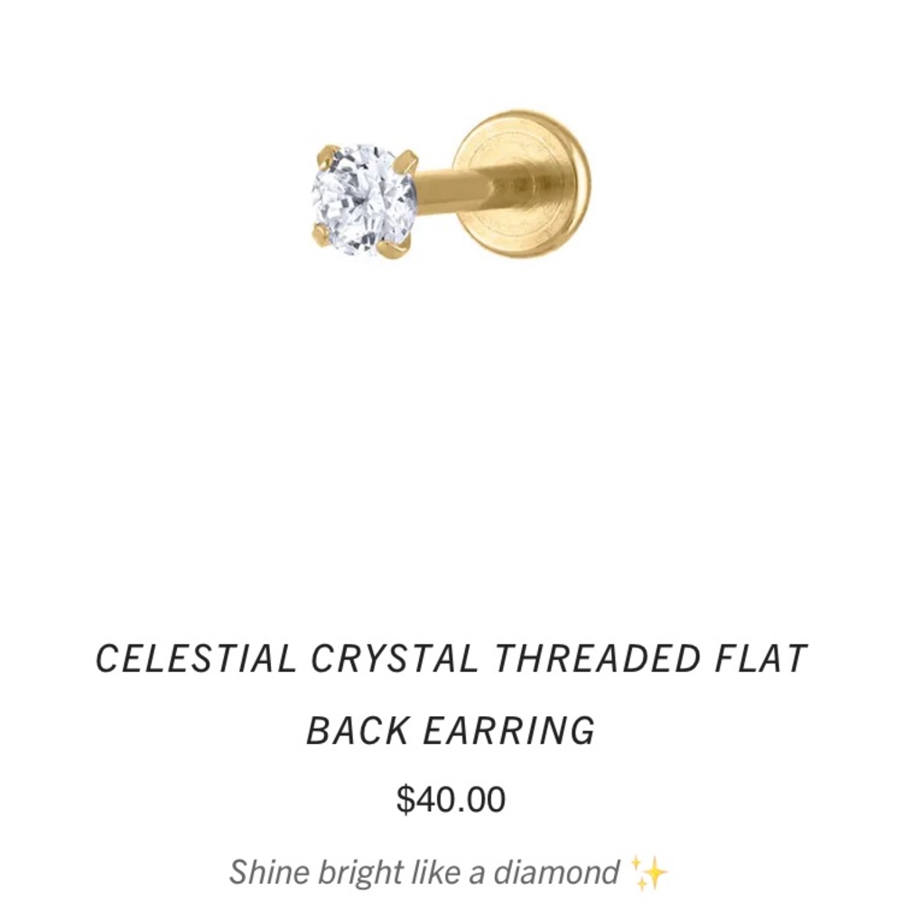 Maison Miru CRYSTAL THREADED FLAT BACK EARRING